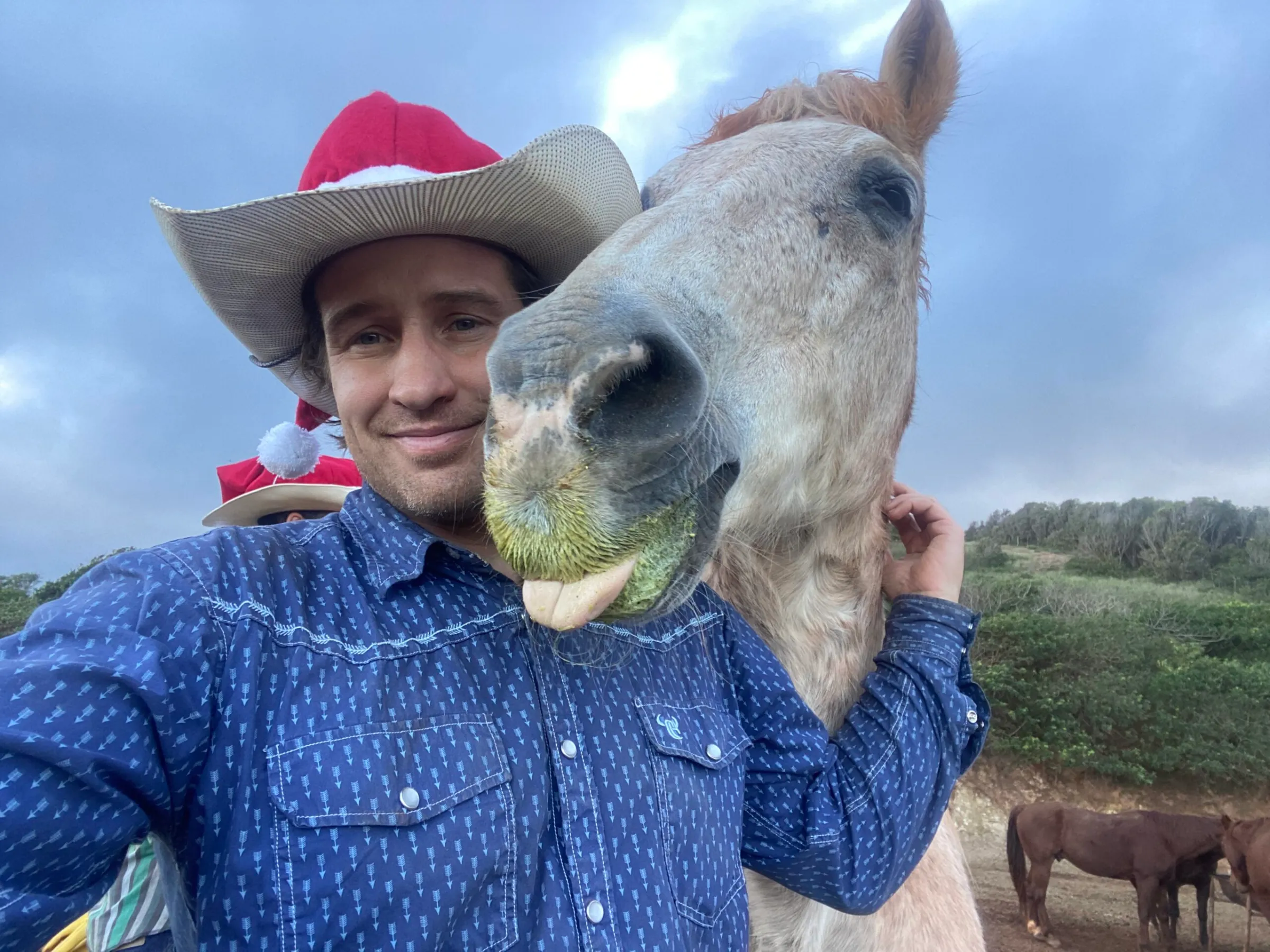 a statue of a person in a blue shirt